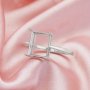 Rectangle Prong Ring Settings,Solid 14K 18K Gold Ring,Minimalist Triangle Ring,DIY Ring Supplies For Gemstone 1295099