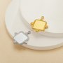10.5MM Square Bezel Stainless Steel Pendant Settings,Yellow Gold Rhodium Square Pendant Charm,Vintage Styles Pendant,DIY Pendant Supplies 1431524