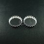 25pcs 25MM setting size silver plated crown round bezel tray DIY pendant charm supplies 1411114