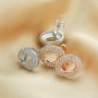 1Pair Multiple Sizes Oval Solid 925 Sterling Silver Rose Gold Tone DIY Prong Studs Earrings Settings Bezel With Cubic Zirconia 1706025