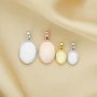 Breast Milk Resin Oval Solid Back Pendant Bezel Settings,Solid 925 Sterling Silver Rose Gold Plated Pendant,DIY Memory Jewelry Supplies 1421198