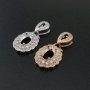 1Pcs 5x7MM Oval Prong Pendant Settings Luxury Pave Rose Gold Plated Solid 925 Sterling Silver Charm Bezel Tray DIY Supplies for Gemstone 1421134
