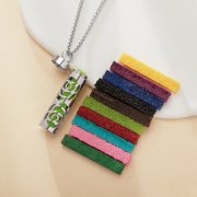 Hollow Rose Flower Aroma Diffuser Pendnat Necklace Stainless Steel Perfume Diffuser with Sponge 1190073