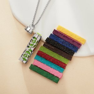 Hollow Rose Flower Aroma Diffuser Pendnat Necklace Stainless Steel Perfume Diffuser with Sponge 1190073