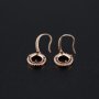 1Pair 5-8MM Round Prong Bezel Rose Gold Plated Solid 925 Sterling Silver Hook Earrings Blank Settings for Gemstone Moissanite 1706041