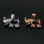 1Pcs 6x8MM Oval Prong Pendant Settings Elephant Rose Gold Plated Solid 925 Sterling Silver Charm Bezel Tray DIY Supplies for Gemstone 1421146