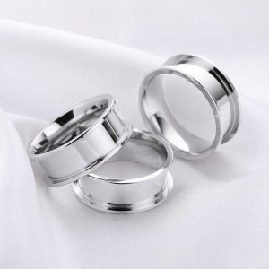 6MM Keepsake Mens\' Resin Ashes Channel Ring Settings,Channel Bezel Stainless Steel Ring Settings,Cremation Ring,Memorial Ring,DIY Jewelry Supplies 1294519