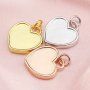 Keepsake Breast Milk Bezel 12MM Heart Pendant Settings Solid 14K/18K Gold DIY Memory Jewelry Supplies 1431088-1