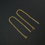 1Pair 14K Gold Filled Box Chain Wire Earrings with Open Loop DIY Supplies Findings for Beads 0.8MM Thick 80MM Long 1705069