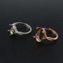 1Pcs Multiple Size Split Shank Oval Prong Bezel Rose Gold Plated Solid 925 Sterling Silver Adjustable Ring Settings for Moissanite Gemstone DIY Supplies 1224028