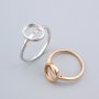 8x10MM Oval Ring Settings Solid 925 Sterling Silver Rose Gold Plated Set Size DIY Ring Bezel for Cabochon Gemstone Supplies 1224080