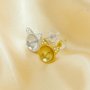 Keepsake Breast Milk Resin Ball Round Pin Studs Earrings Settings for 8-9MM Half Drilled Pearl Bead,Cat Solid 925 Sterling Silver Gold Plated Earrings,Cat Art Deco Earrings,DIY Earrings Supplies 1706216