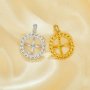 10MM Round Pin Pendant Settings for Half Drilled Pearl Beads,Solid 925 Sterling Silver Gold Plated Charm,Art Deco Pendant Charm,DIY Pendant Blank Supplies 1411453