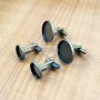 10Pcs 12MM Vintage Bronze Brass Round French Crown Cuff Links Blanks,Sleeve Button 1500003