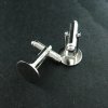 10Pcs 12MM Round Flat Bezel Rhodium Plated Brass French Cufflinks DIY Cuff Links 1500044