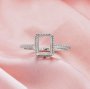 Rectangle Prong Ring Settings,Solid 14K 18K Gold Ring,Minimalist Rectangle Ring,DIY Ring Supplies For Gemstone 1295085