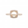 Keepsake Breast Milk Resin Round Halo Ring Settings Solid 14K Gold Ring with 1MM Birthstone Diamond Moissanite Sapphire DIY Prong Ring Bezel Supplies 1212079