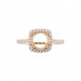 Keepsake Breast Milk Resin Round Halo Ring Settings Solid 14K Gold Ring with 1MM Birthstone Diamond Moissanite Sapphire DIY Prong Ring Bezel Supplies 1212079