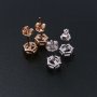 1Pair 5-8MM Round 6 Prong Rose Gold Plated Solid 925 Sterling Silver Studs Earrings Settings DIY Jewelry Supplies 1706040