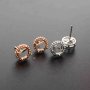 1Pair 5-8MM Round Solid 925 Sterling Silver Rose Gold Tone DIY Prong Studs Earrings Settings Bezel 1706021