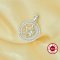 12MM Round Pin Pendant Settings for Half Drilled Pearl Bead,Solid 925 Sterling Silver Pendant Charm,Dainty Pave CZ Stone Round Pendant Charm,DIY Pendant Blank Supplies 1411454