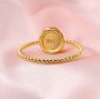 Round Breast Milk Resin Keepsake Ring Settings Solid 14K Gold 2MM Deep Bezel 1210111