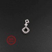 1Pcs 5-8MM Round Bezel 4 Prong Halo Pave Head Solid 925 Sterling Silver DIY Pendant Settings for Gems Moissanite Stone 1411244