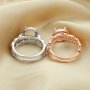 8MM Round Prong Ring Settings,Stackable Solid 925 Sterling Silver Rose Gold Plated Ring,Birthstone Stacker Ring Band,DIY Ring Set 1294499