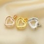 8MM Halo Heart Prong Pendant Settings,Solid 925 Sterling Silver Rose Gold Plated Charm,Pave CZ Stone Heart Charm,DIY Pendant Bezel For Gemstone 1431203