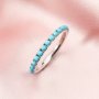 2MM Dainty December Birthstone Eternity Ring Turquoise Wedding Engagement Full Band Stackable Ring Solid 14K Gold Ring 1294291