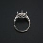 10MM Round Prong Ring Settings Solid 925 Sterling Silver DIY Adjustable Ring Bezel for Gemstone 1212068