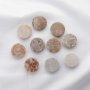 5Pcs Nature Round Coral Fossil Cabochon,Yellow Stone Semi Precious Gemstone DIY Jewelry Supplies 4110193