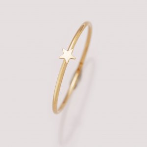 1PCS 3.5MM Tiny Star Flat Top 14K Gold Filled Ring,1MM Wire Initial Stamping Ring,Minimalist Ring,Gold Filled Slim Band Ring,Stackable Ring 1294743