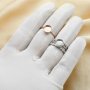 Round Keepsake Breast Milk Resin Ring Settings,Stackable Solid 925 Sterling Silver Rose Gold Plated Ring,Art Decor Bezel Band Ring Set,DIY Ring Set 1294522