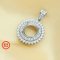8MM Round Prong Pendant Settings,Double Halo Solid 925 Sterling Silver Pendant Charm,DIY Charm For Gemstone 1431198