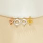Two Loops Round Prongs Bezel Pendant Settings,Rose Gold Plated Stainless Steel Pendant Charm,Round Two Loops Charm Pendant,Simple Pendant Blank 1411435