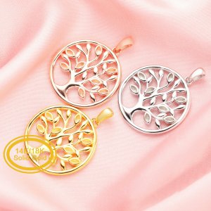 20MM Keepsake Breast Milk Resin Marquise Pendant Bezel Settings,Solid 14K 18K Gold Pendant Charm,Tree of Life Pendant,DIY Pendant Bezel 1431218