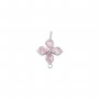 Two Loops Lucky Four Leaf Clover CZ Birthstone Stainless Steel Charm,Color Stone Leaf Clover Pendant Charm,Minimalist Gold Plated Pendant Charm 1431461