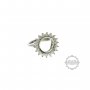 1Pcs 8-10-12MM Round Cz Stone Prong Setting 925 Sterling Silver Bezel Tray Adjustable Ring Settings 1212036