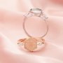 8MM Hexagon Keepsake Breast Milk Resin Ring Settings,Solid Back Hexagon Bezel Ring,Three Stones Bezel Solid 14K 18K Gold Ring 1294645