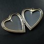 5pcs Pendant DIY Brass Bronze Copper European Antique Style Heart Shape Blank Prayer Box Photo Locket Jewelry