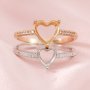 4-8MM Heart Prong Ring Setttings Memory Jewelry Solid 14K 18K Gold DIY Ring Blank Wedding Band with Moissanite 1294377-1