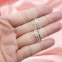 2MM Dainty Color Nature Birthstone Eternity Ring Wedding Engagement Full Band Stackable Ring Diamond Emerald Moonstone Solid 14K Gold 12994288