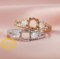 Keepsake Breast Milk Oval Three Stones Prongs Ring Settings Resin Solid 14K Gold with Moissanite Accents DIY Flower Ring Blank Band 1210062-1