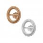 Simpel Oval Cabochon Bezel Studs Earrings Settings Rose Gold Plated Solid 925 Sterling Silver DIY Supplies 1706091