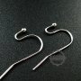 50pcs 12*21mm brass plated rhodium kidney earrings hoop DIY jewelry findings supplies 1702078