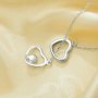 Keepsake Breast Milk Resin Ball Round Pin Pendant Necklace Settings for 5-6MM Half Drilled Pearl Bead,Double Heart Solid 925 Sterling Silver Necklace 16''+2'' 1431499