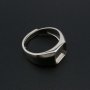 9MM Square Bezel Ring Settings Solid Back Breast Milk Resin 925 Sterling Silver DIY Men's Adjustable Ring 1294222