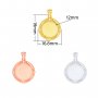 12MM Keepsake Breast Milk Resin Round Bezel Pendant Settings,Solid 925 Sterling Silver Rose Gold Plated Pendant Charm,DIY Pendant Supplies 1411468