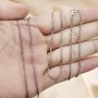 2MM Round Cable Necklace Chain Antiqued Solid 925 Sterling Silver Necklace DIY Jewelry Supplies 1320022